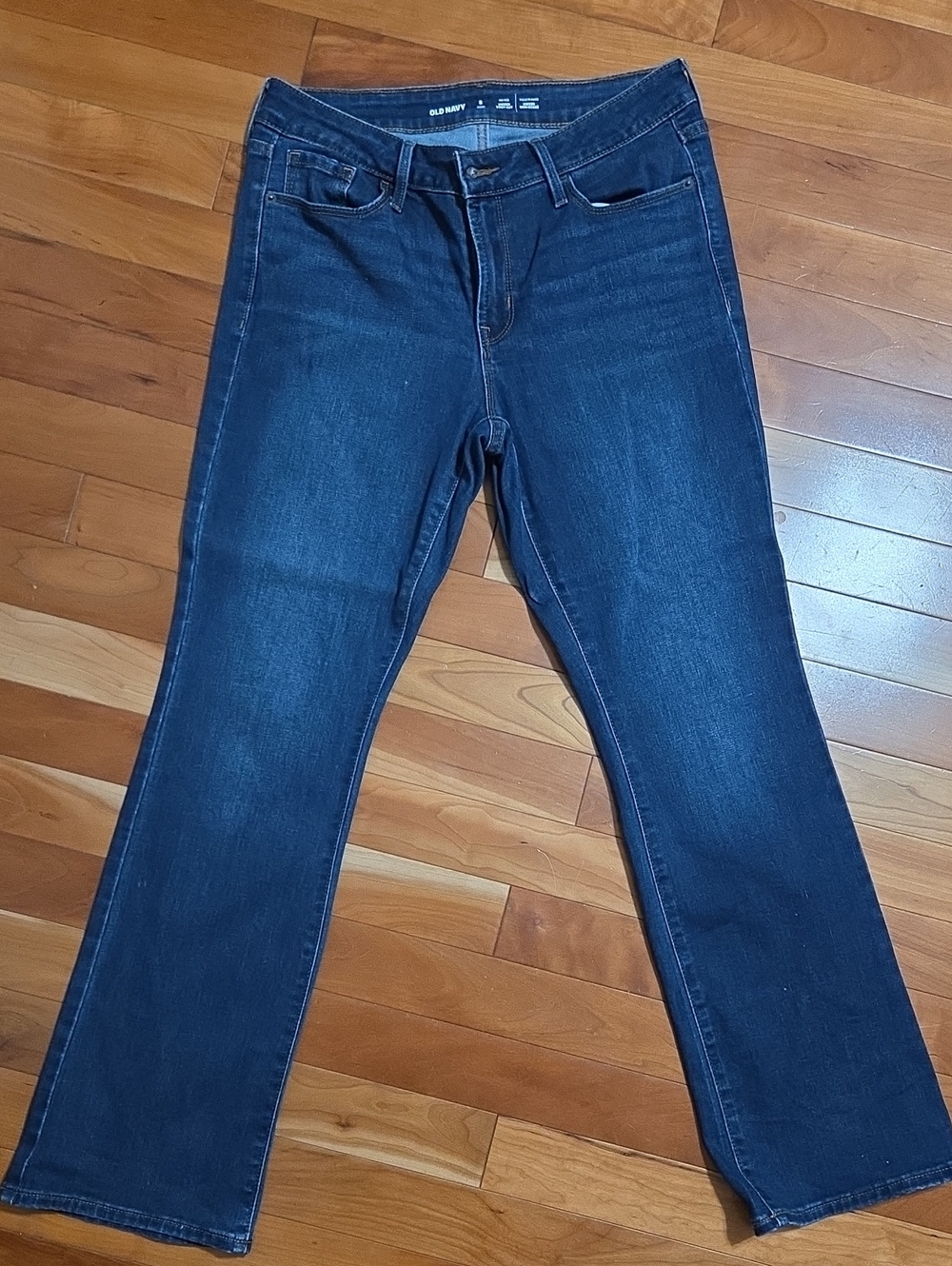 Old Navy Women's Dark Blue Boot-Cut Jeans Short Length